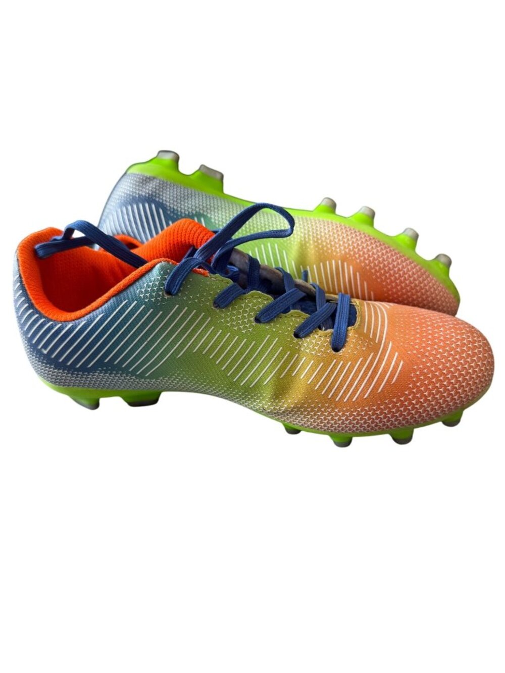 Brava Soccer Youth Cleats Rainbow Gradient 4.5D Synthetic Pre-Owned - Picture 4 of 5